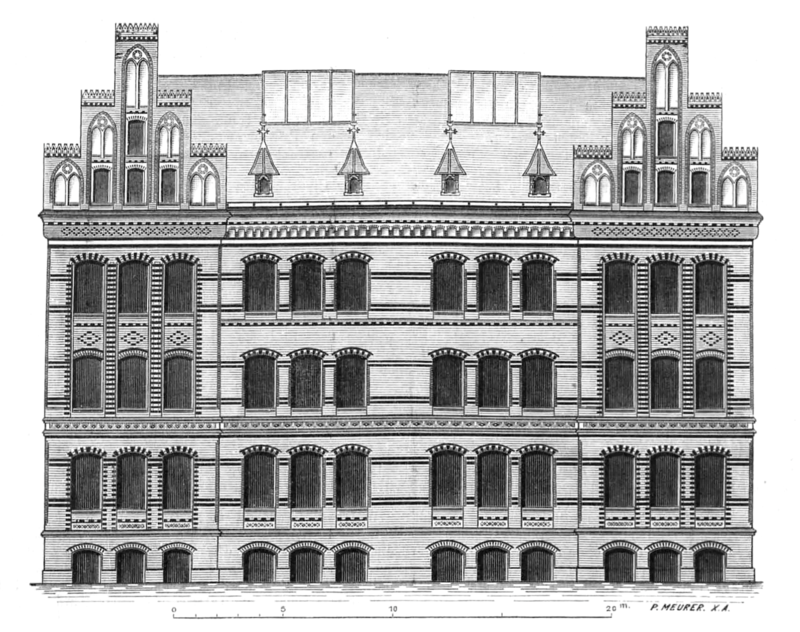 Das Schulgebäude von 1891. Das hübsche Dachgeschoss fehlt uns sehr.